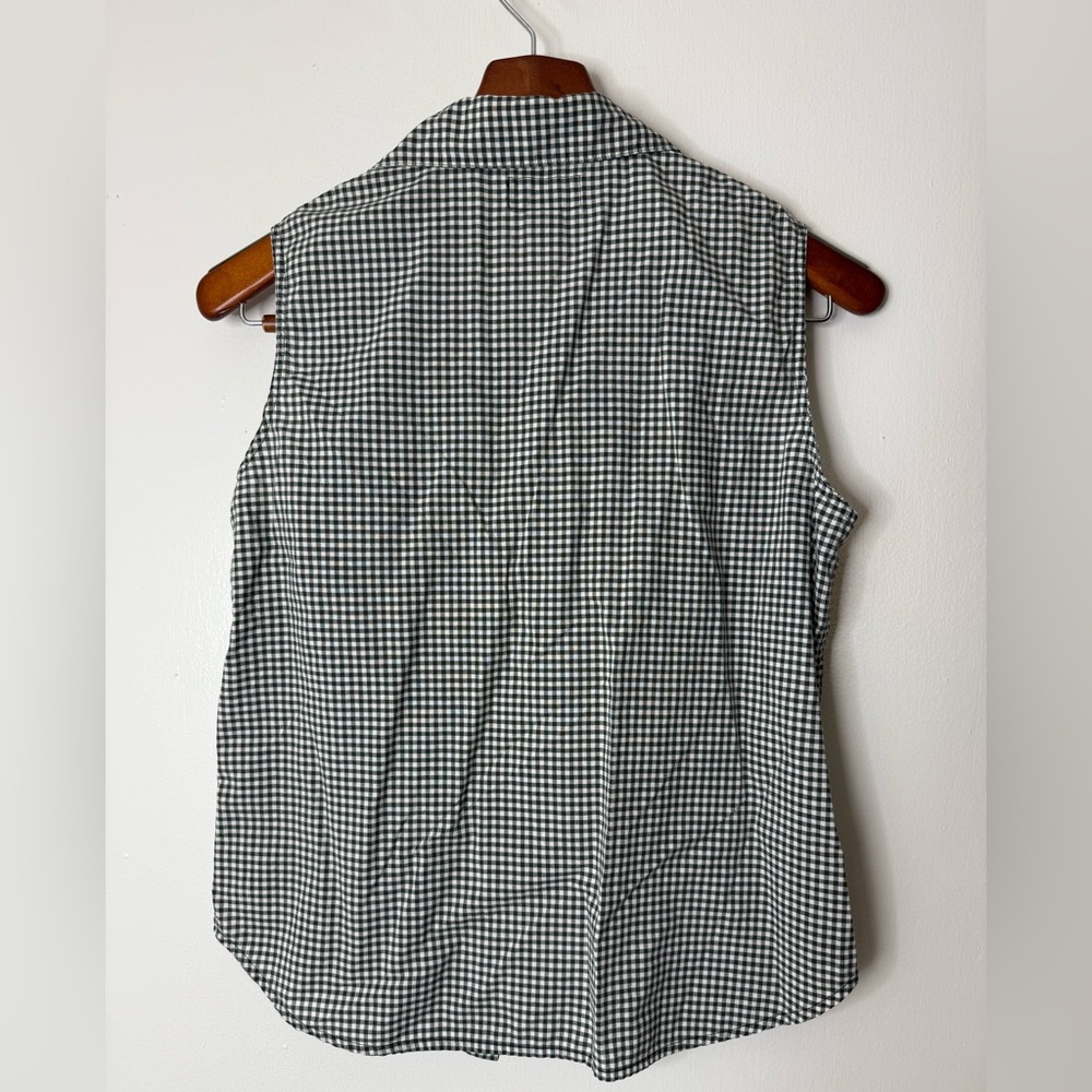 Polo Jeans Co Ralph Lauren dark green, gingham, sleeveless button down shirt L - Picture 5 of 5